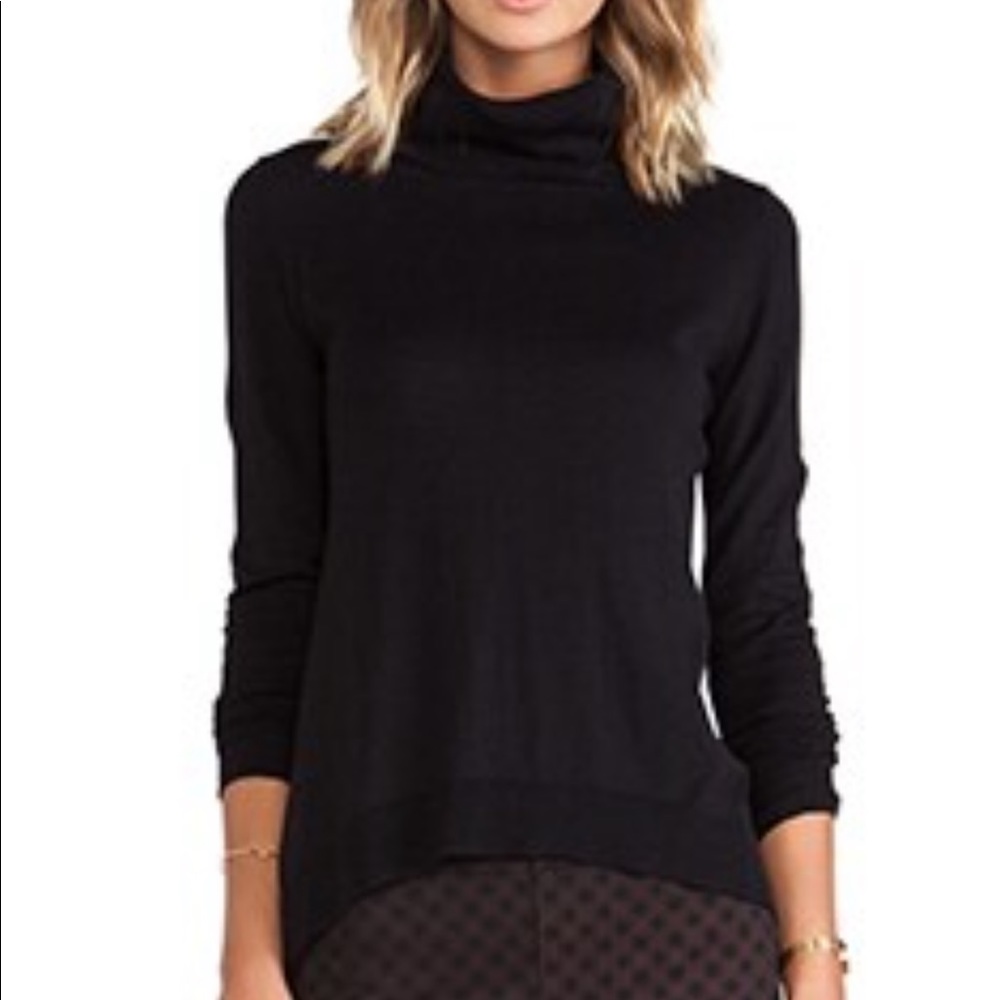 Bobi LA Black Soft, Lightweight Turtleneck Sweater/Tunic in Large